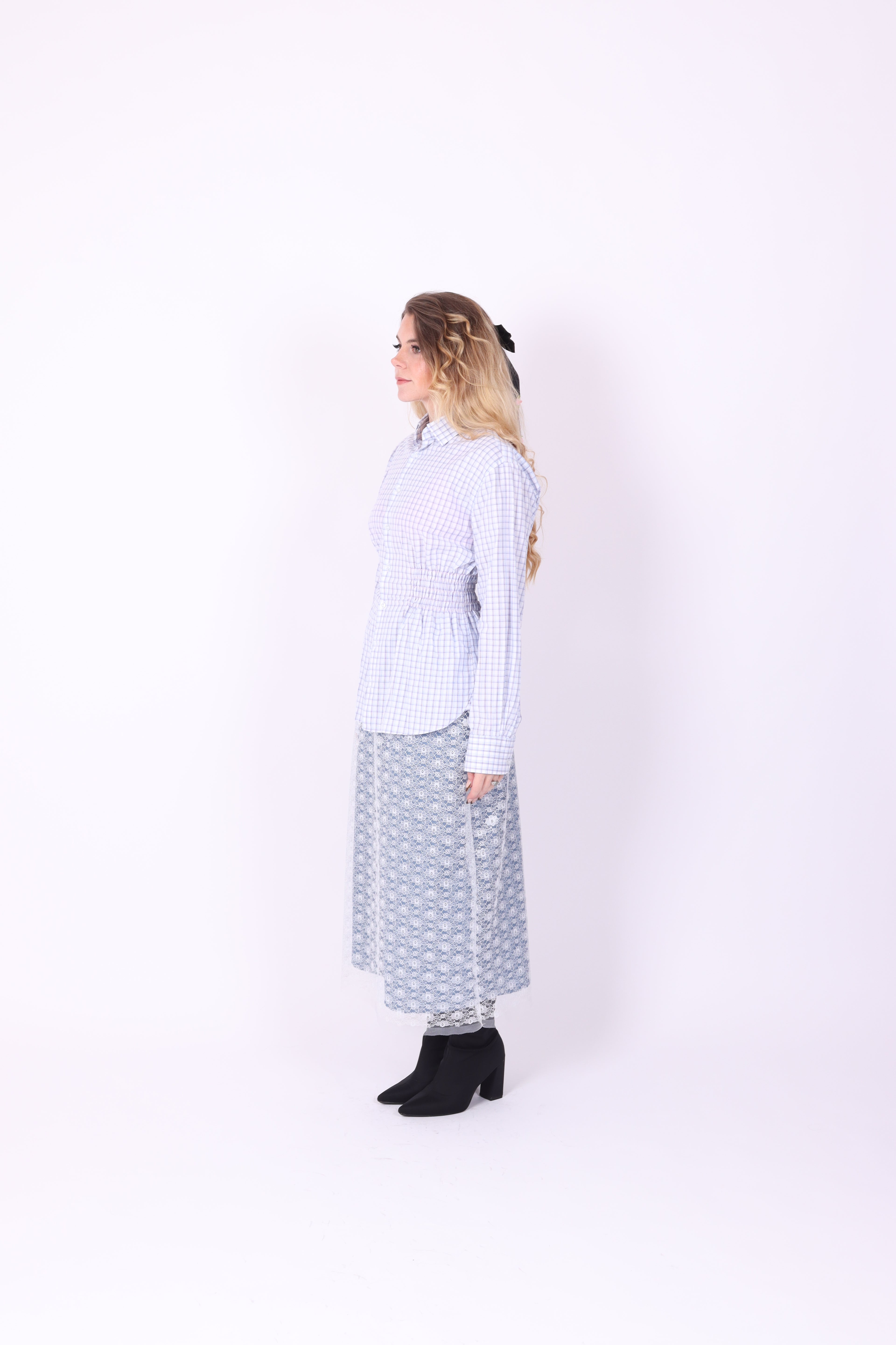 BLUE WHITE CHECK REWORK SHIRT DELTA OF PHOENIX 