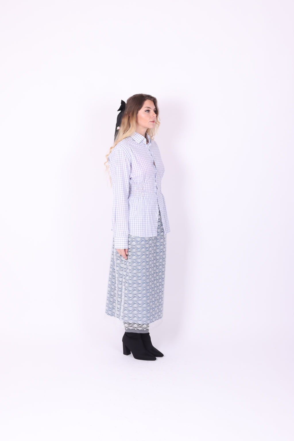 BLUE WHITE CHECK REWORK SHIRT DELTA OF PHOENIX 