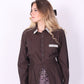 BROWN BLACK STRIPE DIAMANTE REWORK SHIRT DELTA OF PHOENIX