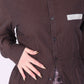 BROWN BLACK STRIPE DIAMANTE REWORK SHIRT DELTA OF PHOENIX
