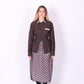BROWN BLACK STRIPE DIAMANTE REWORK SHIRT