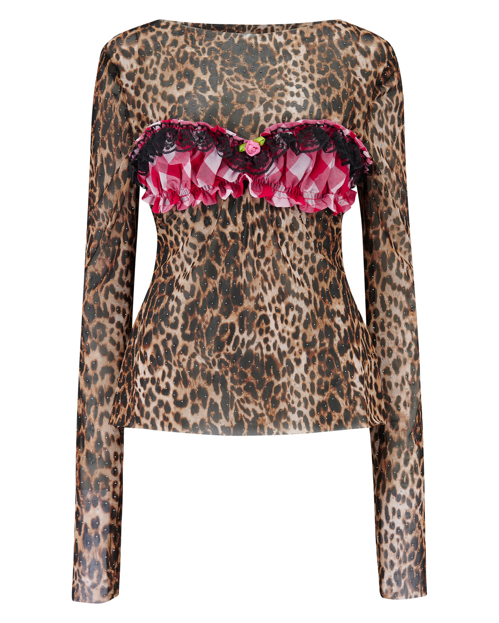 BABYLON ✧ Leopard + Gingham Mesh Top
