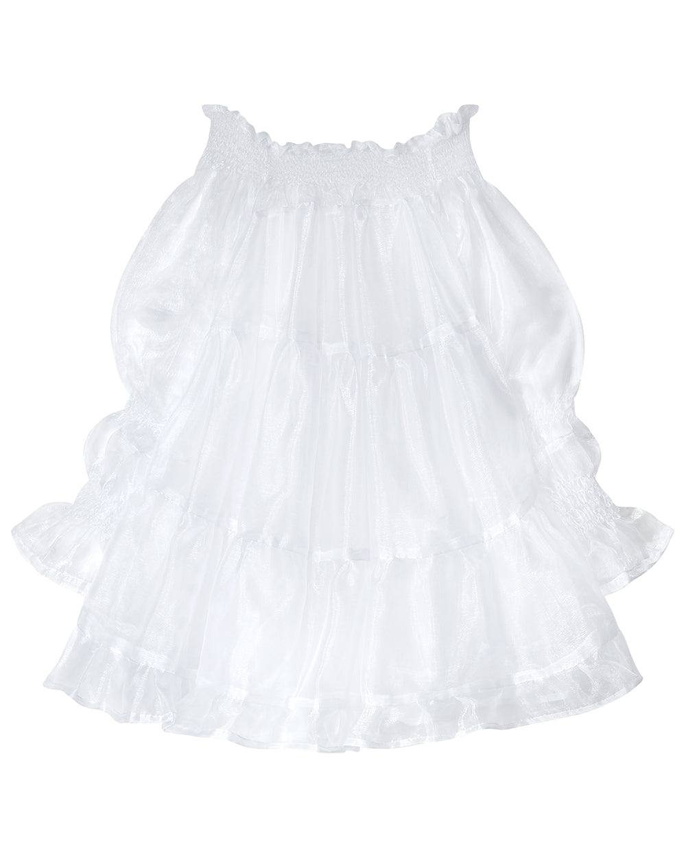 BERNADETTE ✧ White Organza Mini Bridal Dress