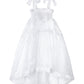 BIANCA ✧ Crystal White Organza Dress ✧*:･ﾟ✧