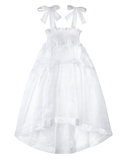 BIANCA WATERFALL WHITE ORGANZA DRESS DELTA OF PHOENIX