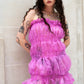 CERISE ❀ Pink Organza Bandeau Dress ⋆⭒˚｡⋆
