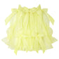 Butter yellow mini dress with bows - Clover Puff Dress - Delta Of Phoenix
