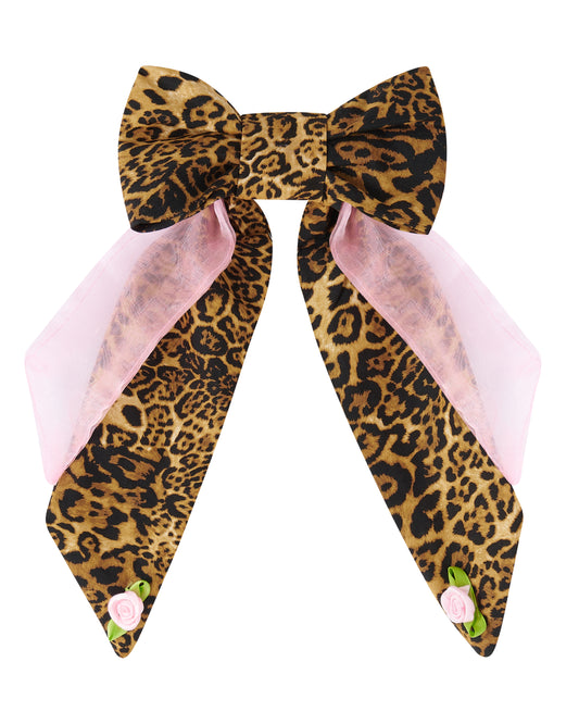 Coquette Bow ✧ in Leopard + Bubblegum Pink