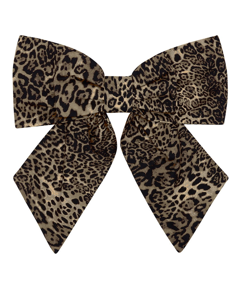 DARK LEOPARD XL HAIR BOW DELTA OF PHOENIX 
