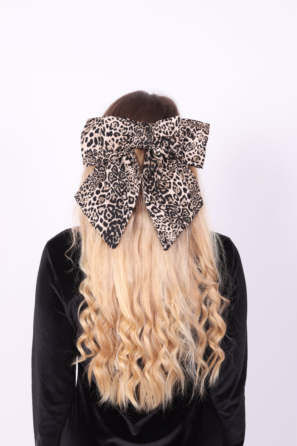 DARK LEOPARD XL HAIR BOW DELTA OF PHOENIX 