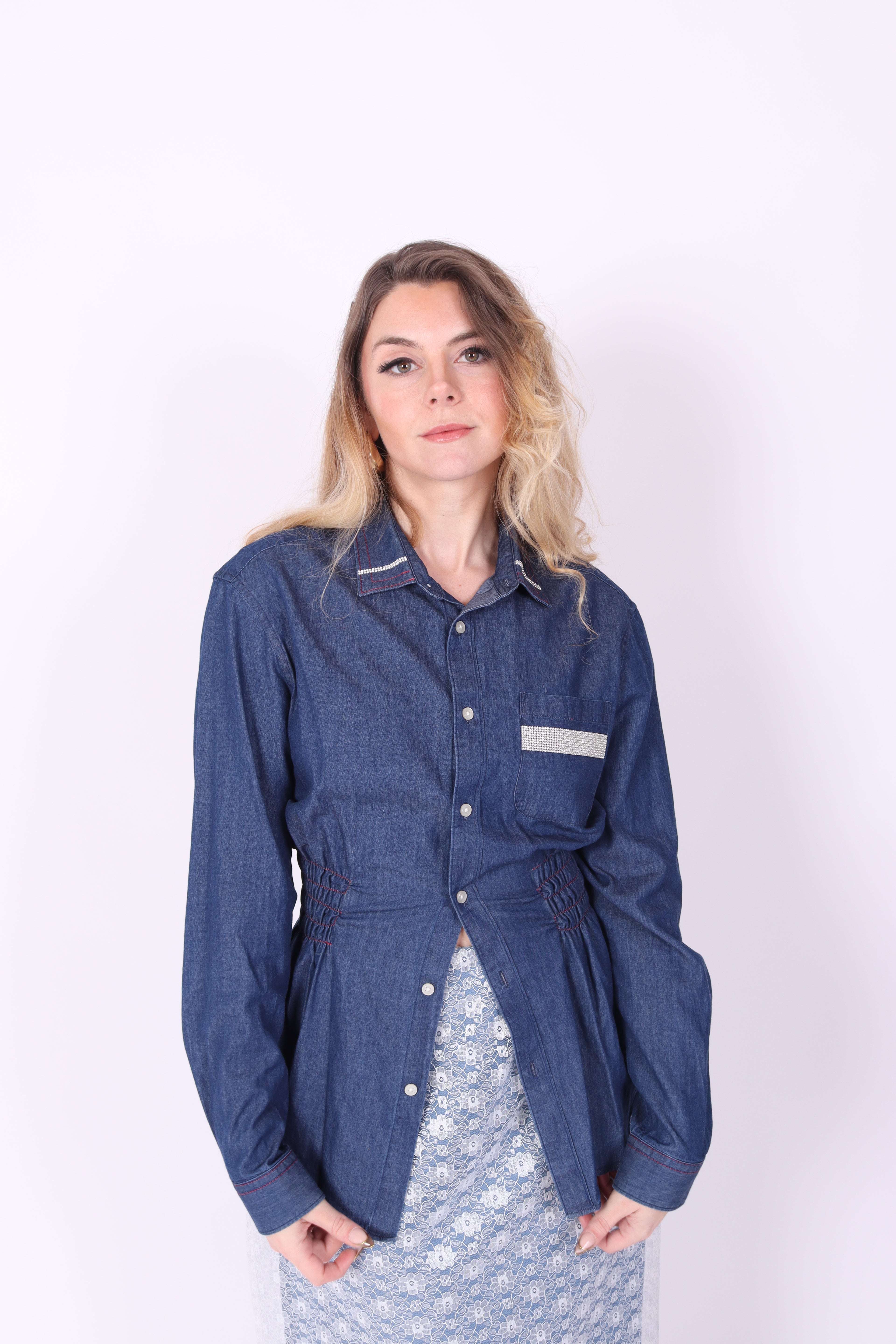 DENIM DIAMANTE REWORK SHIRT DELTA OF PHOENIX 