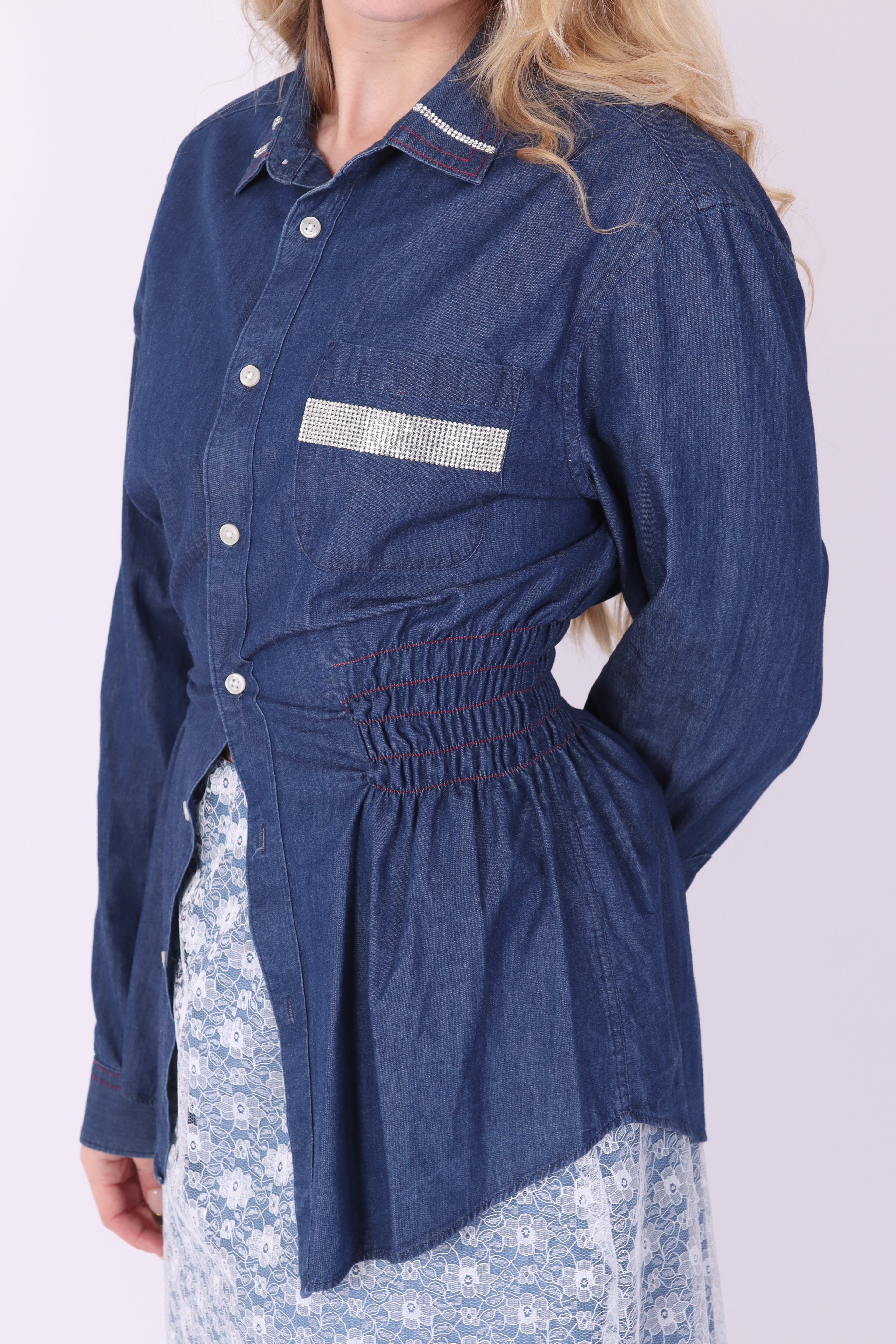 DENIM DIAMANTE REWORK SHIRT DELTA OF PHOENIX 