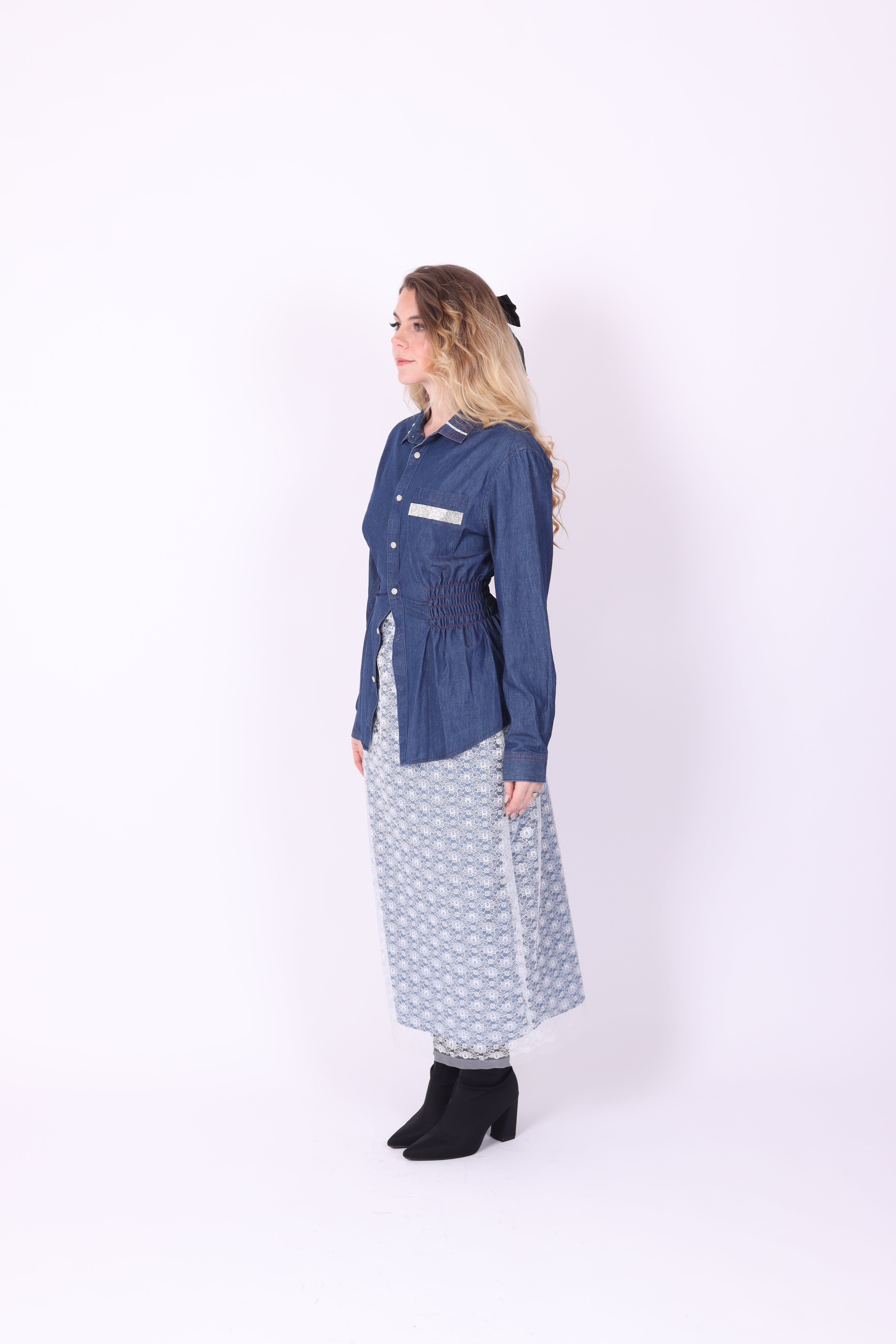 DENIM DIAMANTE REWORK SHIRT DELTA OF PHOENIX 