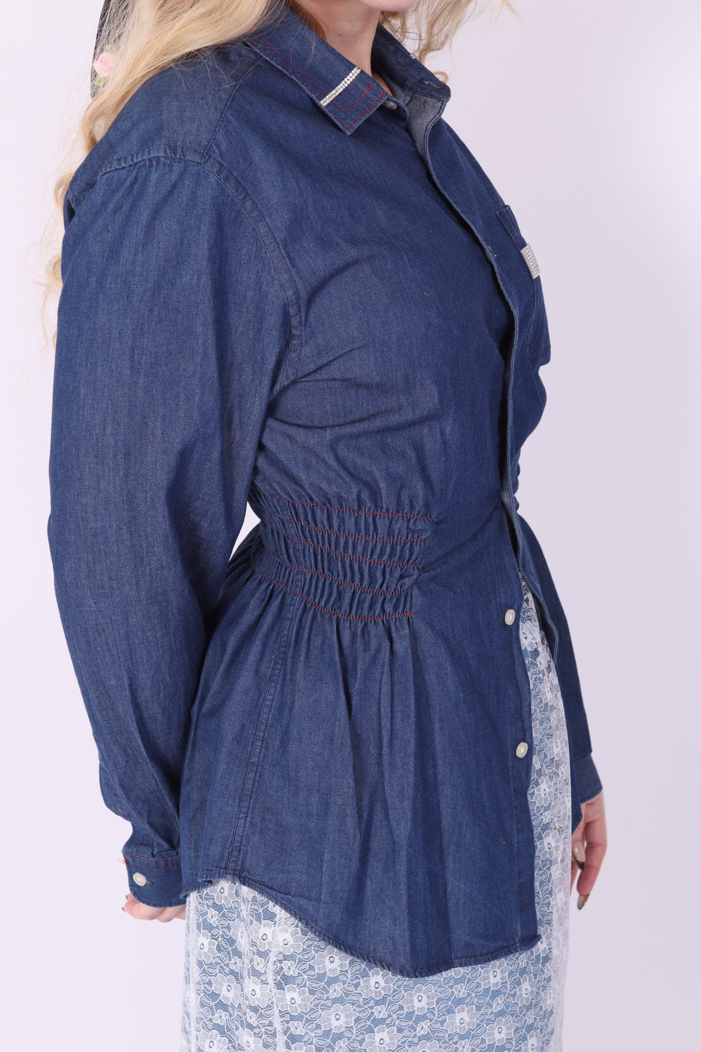 DENIM DIAMANTE REWORK SHIRT DELTA OF PHOENIX 