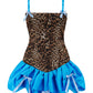 GLOW ✧ Leopard + Electric Blue Bubble Mini Dress