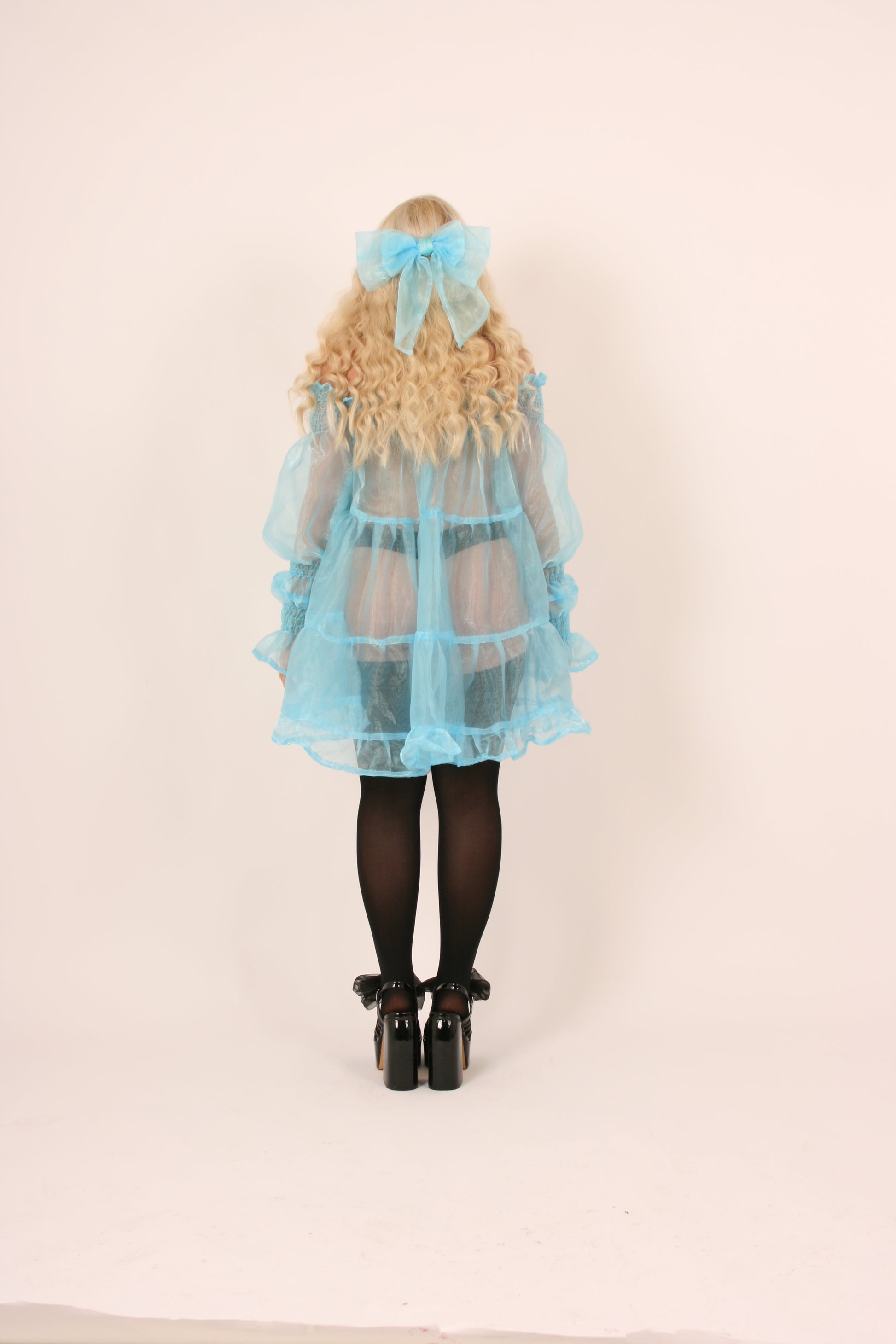 Babette Sky Blue Organza Mini Dress Delta Of Phoenix