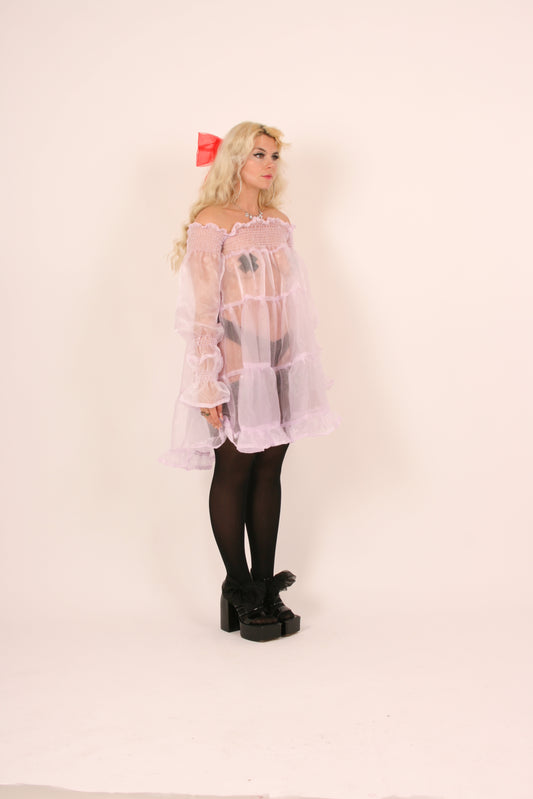 Billie Lilac Organza Mini Dress Delta Of Phoenix