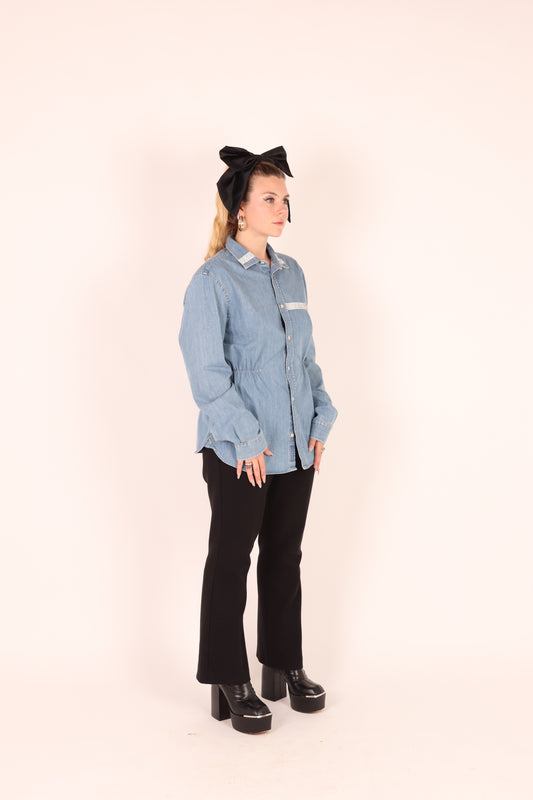 Mid Denim with Diamanté Shirt | Phoenix Rework