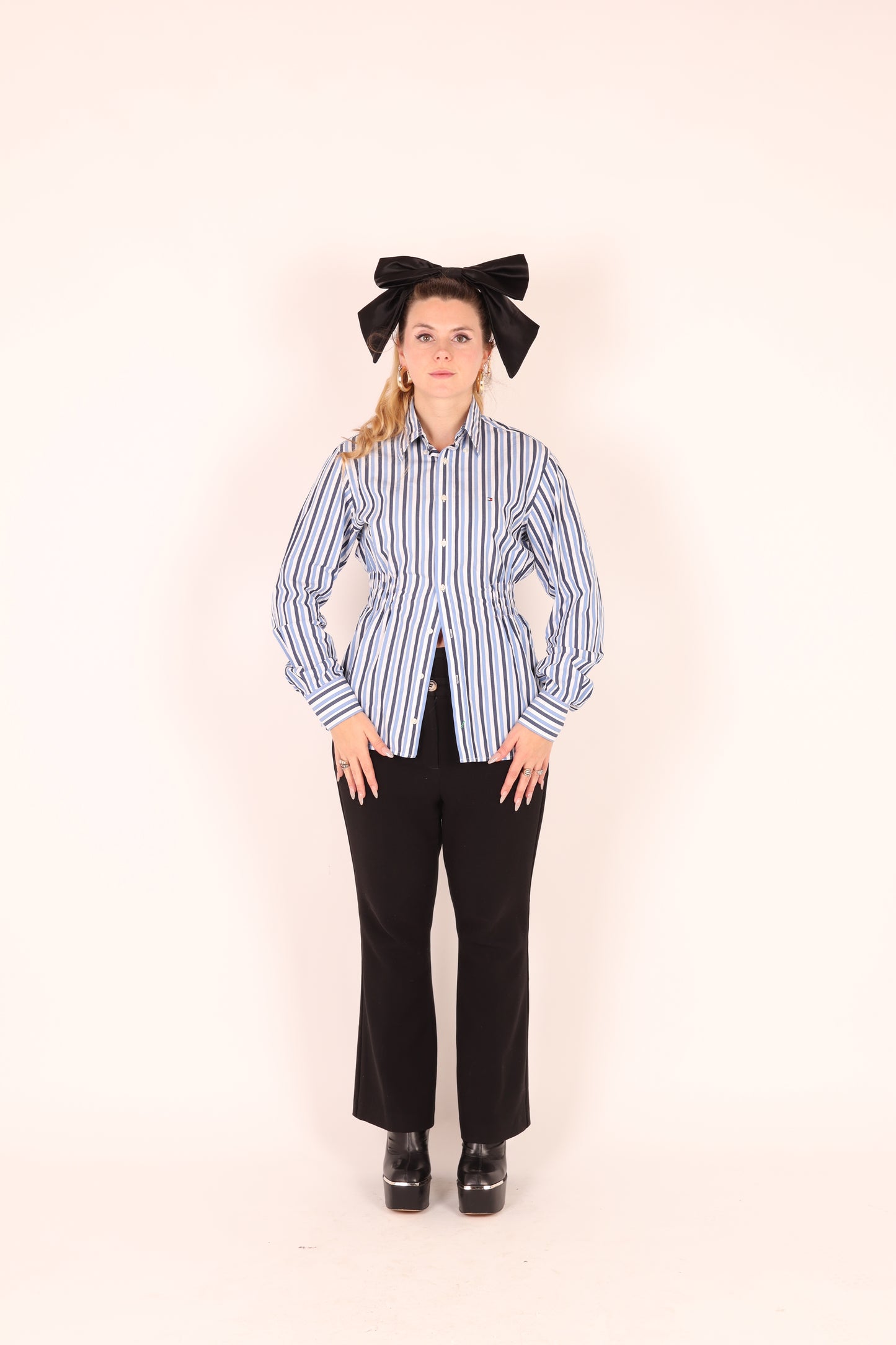 Blue + White Stripe Tommy H Shirt | Phoenix Rework