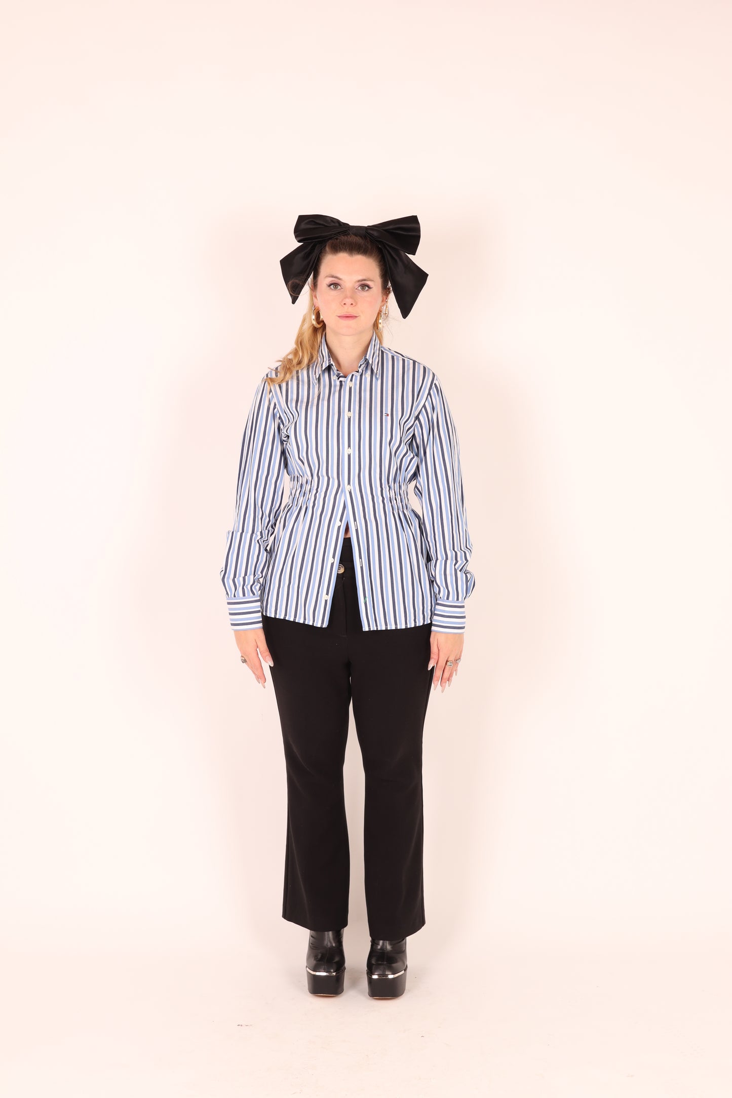 Blue + White Stripe Tommy H Shirt | Phoenix Rework