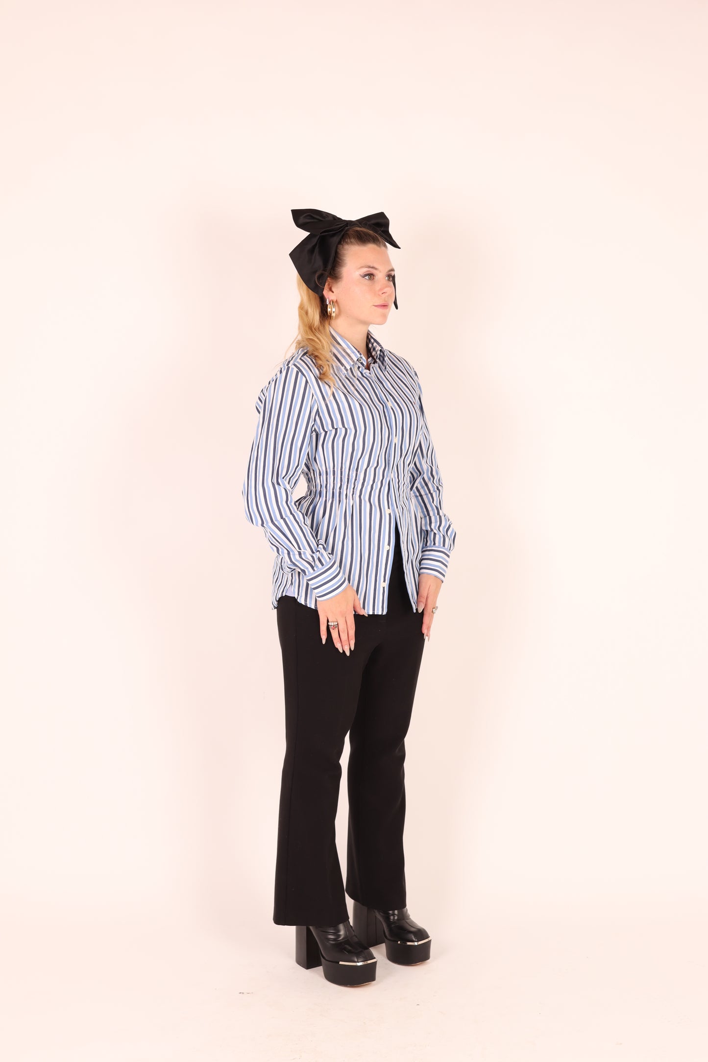 Blue + White Stripe Tommy H Shirt | Phoenix Rework