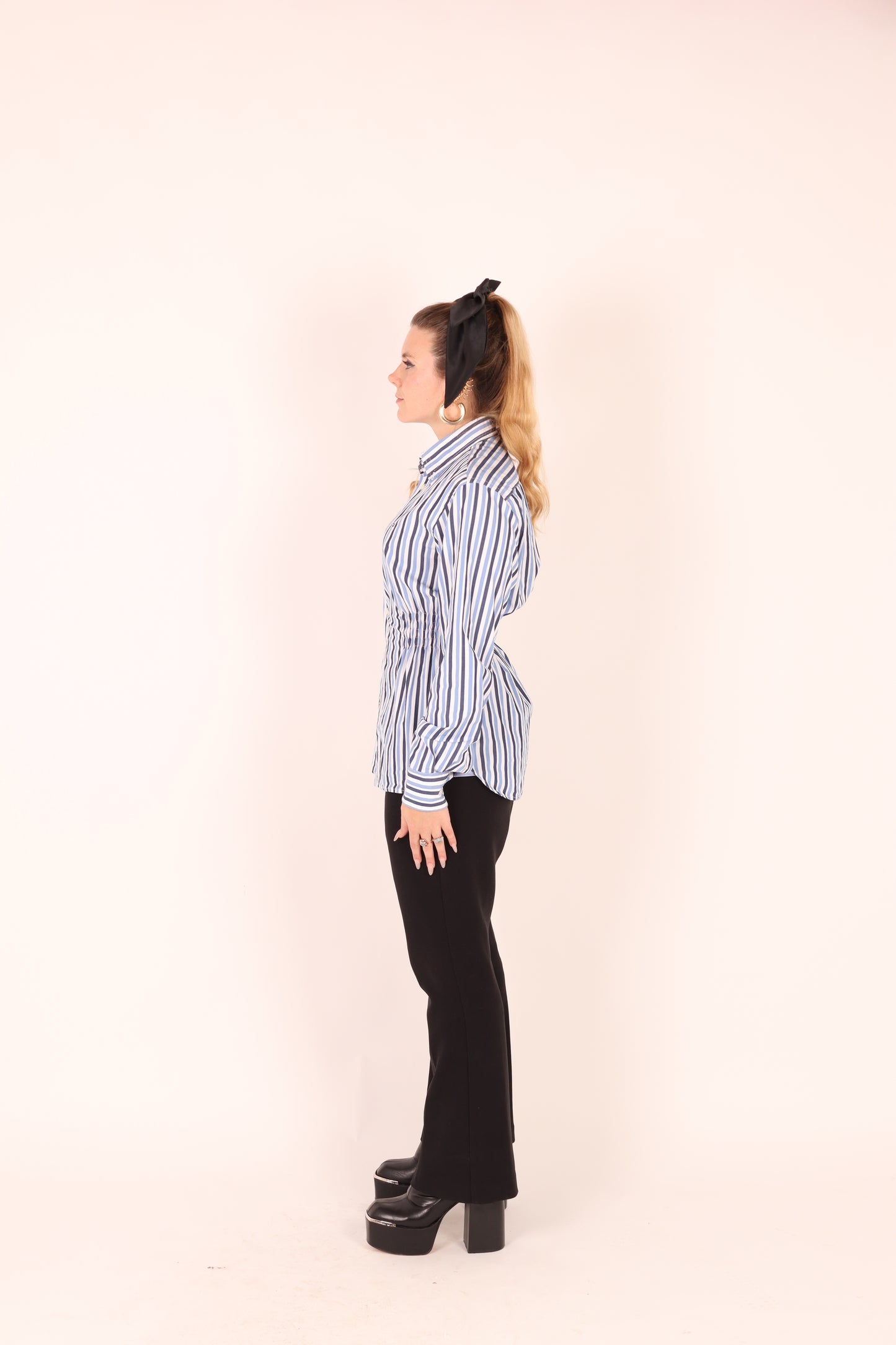 Blue + White Stripe Tommy H Shirt | Phoenix Rework