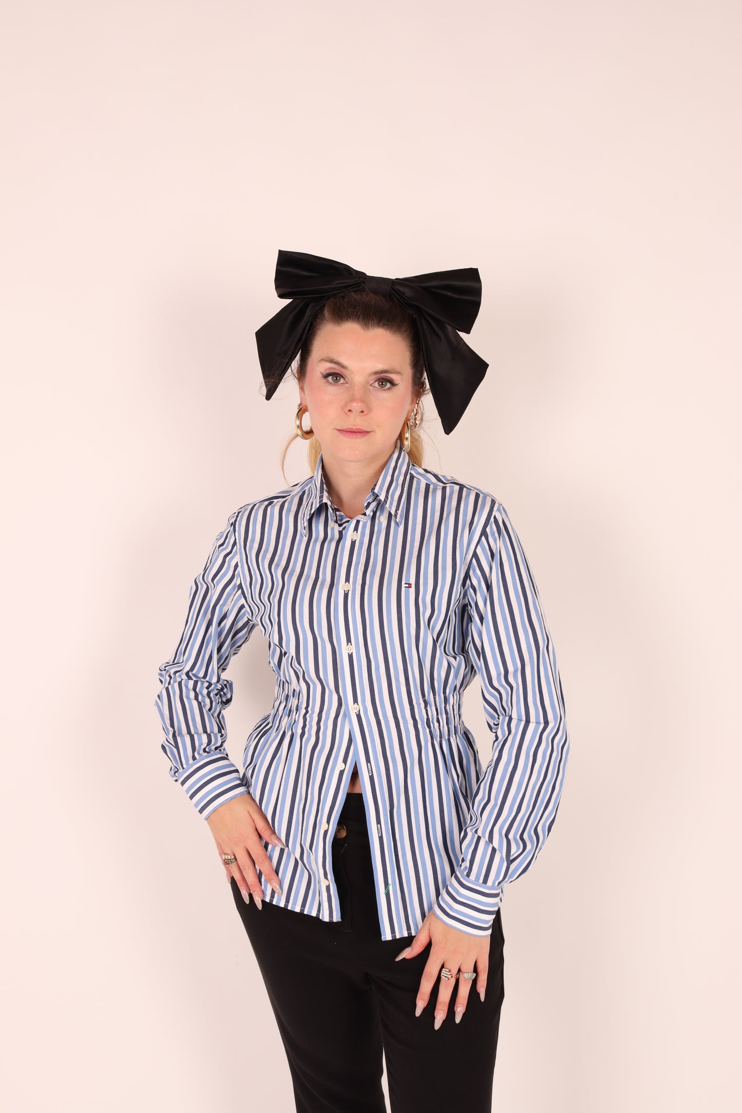 Blue + White Stripe Tommy H Shirt | Phoenix Rework