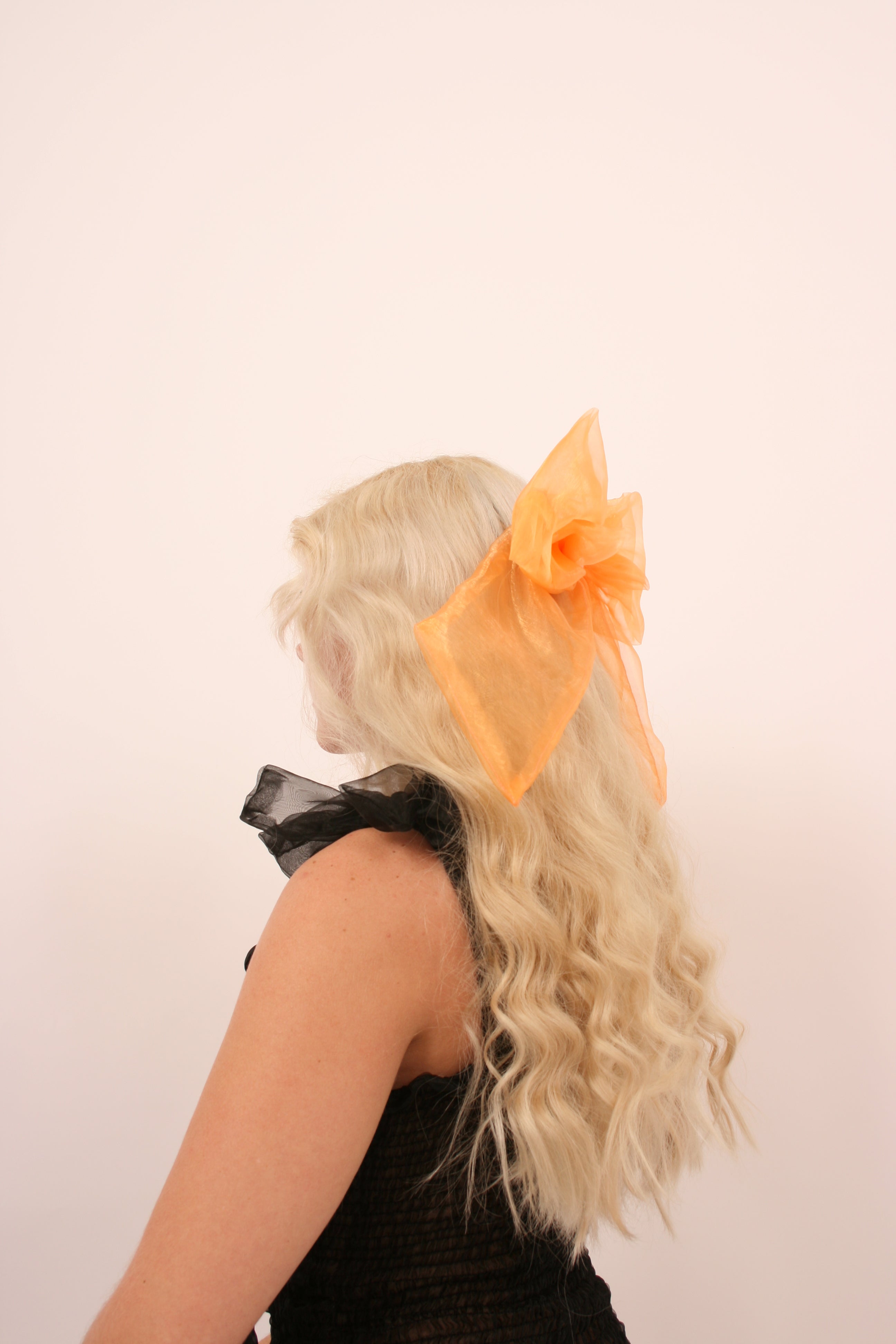 BUNNY BOW ✧ in Luxe Tangerine Orange Organza