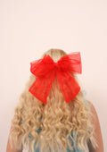 XL BOW in Luxe Red Organza Delta Of Phoenix
