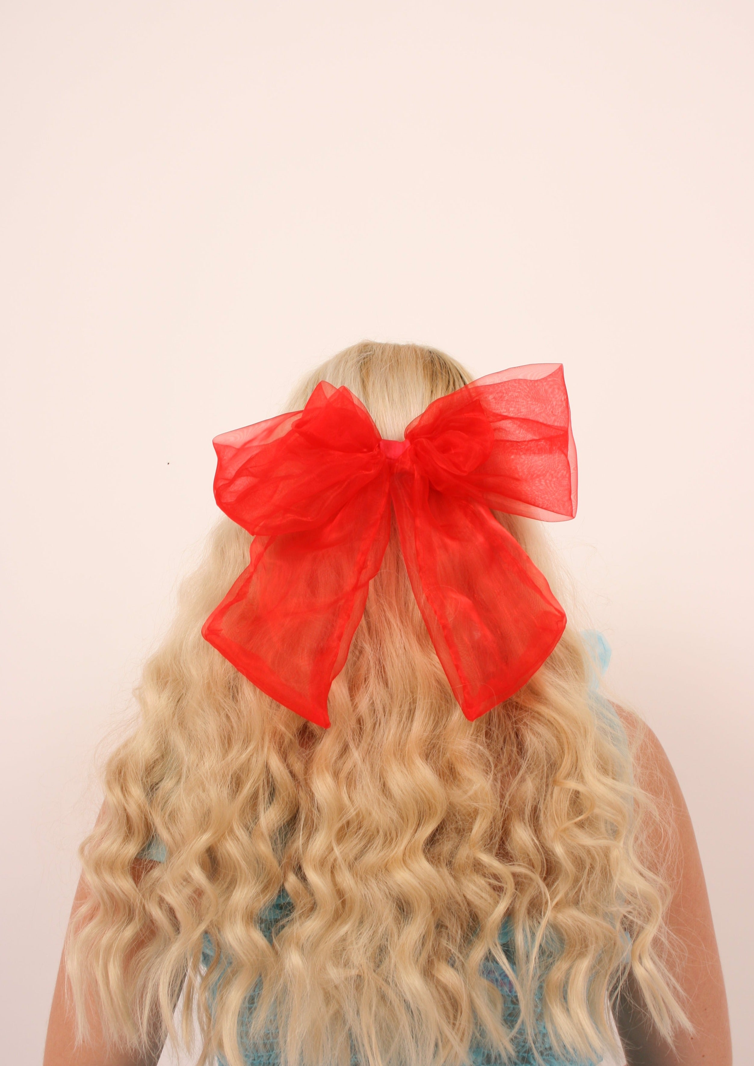 XL BOW in Luxe Red Organza Delta Of Phoenix