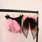 GEORGETTE Black Bandeau Top + Bubblegum Pink XL Bow Delta Of Phoenix