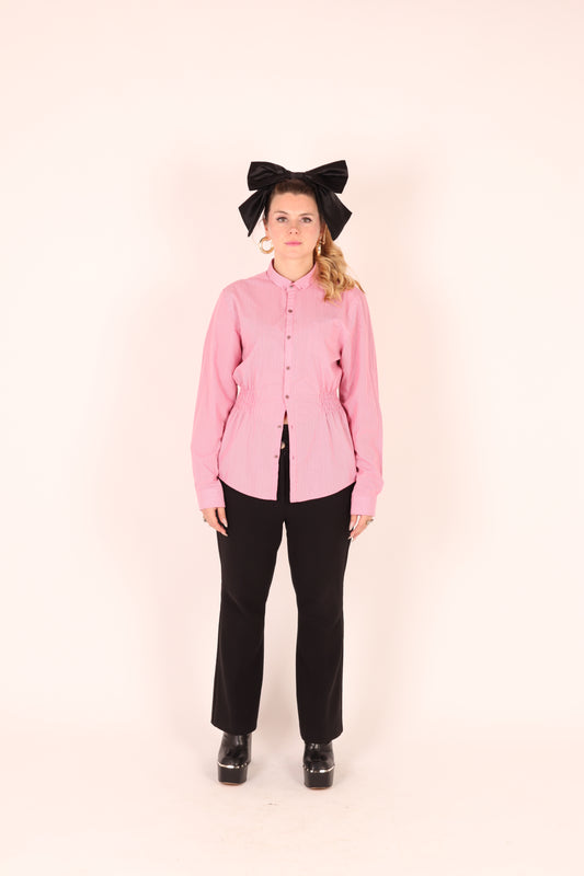 Pink with Red Pinstripe Shirt | Phoenix Rework