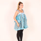 SKYLA | Blue Glitter + Blue Organza Ruffle Babydoll Dress