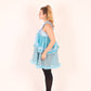 SKYLA | Blue Glitter + Blue Organza Ruffle Babydoll Dress