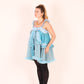 SKYLA | Blue Glitter + Blue Organza Ruffle Babydoll Dress