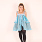 SKYLA | Blue Glitter + Blue Organza Ruffle Babydoll Dress