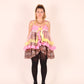 SABRINA | Tiger + Pink Organza Ruffle + Yellow Lace Babydoll Dress