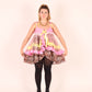 SABRINA | Tiger + Pink Organza Ruffle + Yellow Lace Babydoll Dress