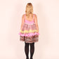 SABRINA | Tiger + Pink Organza Ruffle + Yellow Lace Babydoll Dress