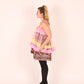 SABRINA | Tiger + Pink Organza Ruffle + Yellow Lace Babydoll Dress