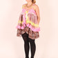 SABRINA | Tiger + Pink Organza Ruffle + Yellow Lace Babydoll Dress