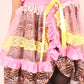 SABRINA | Tiger + Pink Organza Ruffle + Yellow Lace Babydoll Dress