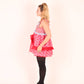 SIENNA | Red + Pink Gingham + Red Lace Babydoll Dress