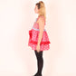 SIENNA | Red + Pink Gingham + Red Lace Babydoll Dress