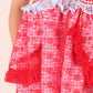 SIENNA | Red + Pink Gingham + Red Lace Babydoll Dress