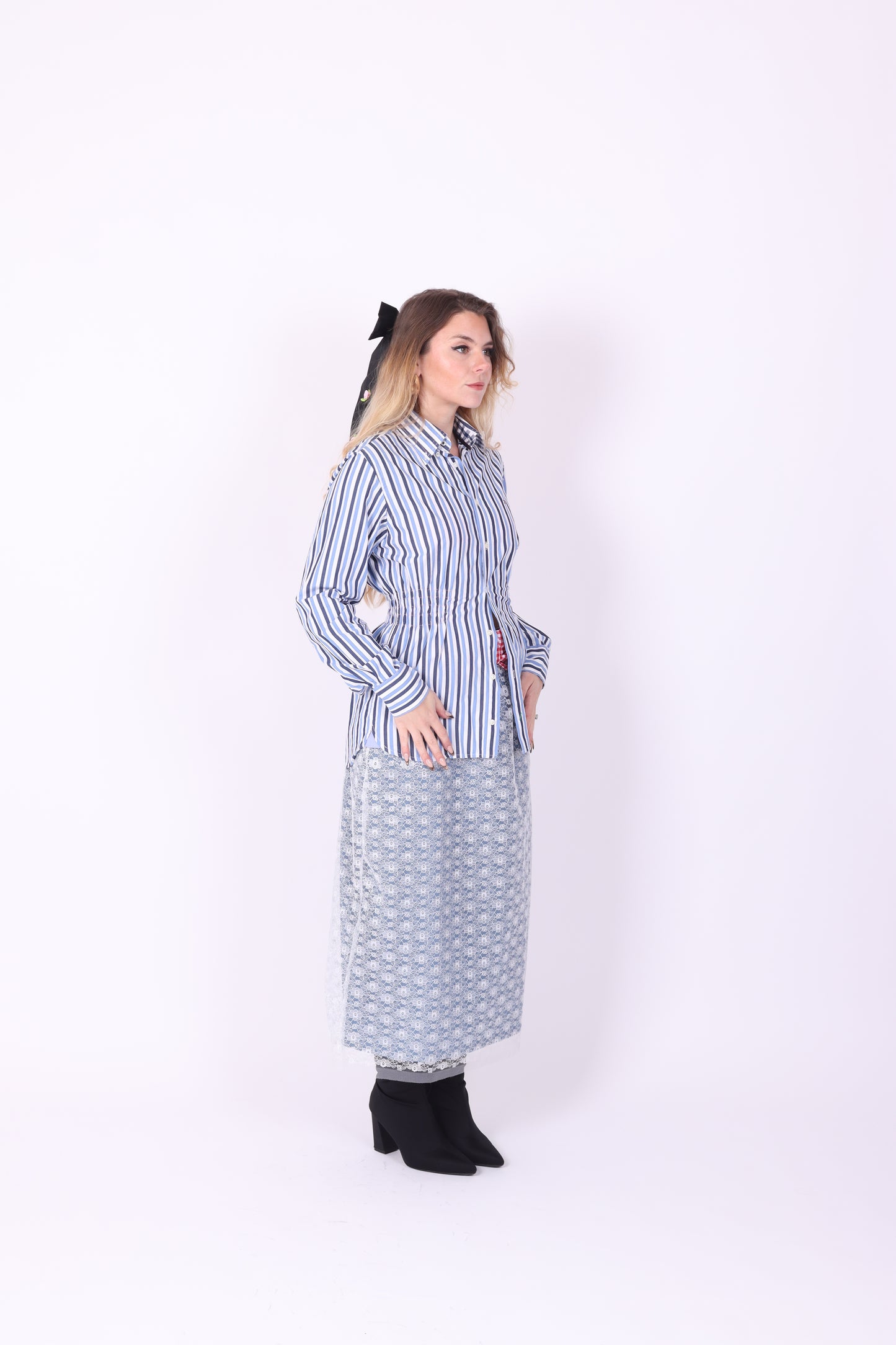 Blue + White Stripe Tommy H Shirt | Phoenix Rework