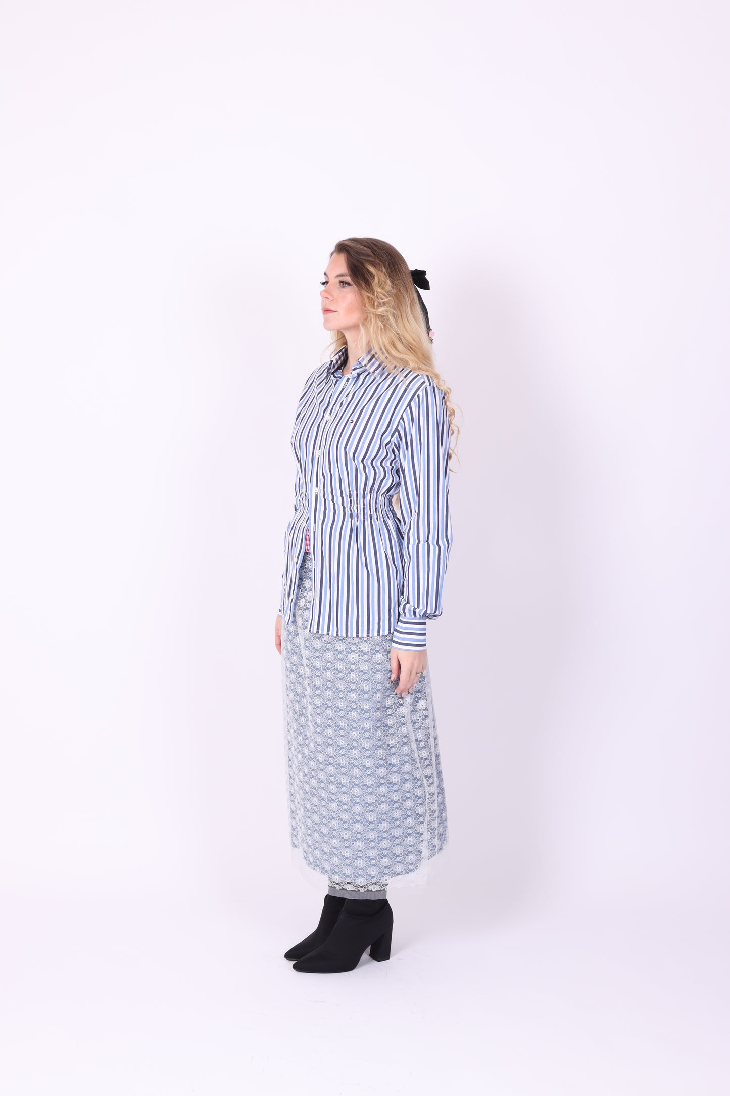 Blue + White Stripe Tommy H Shirt | Phoenix Rework