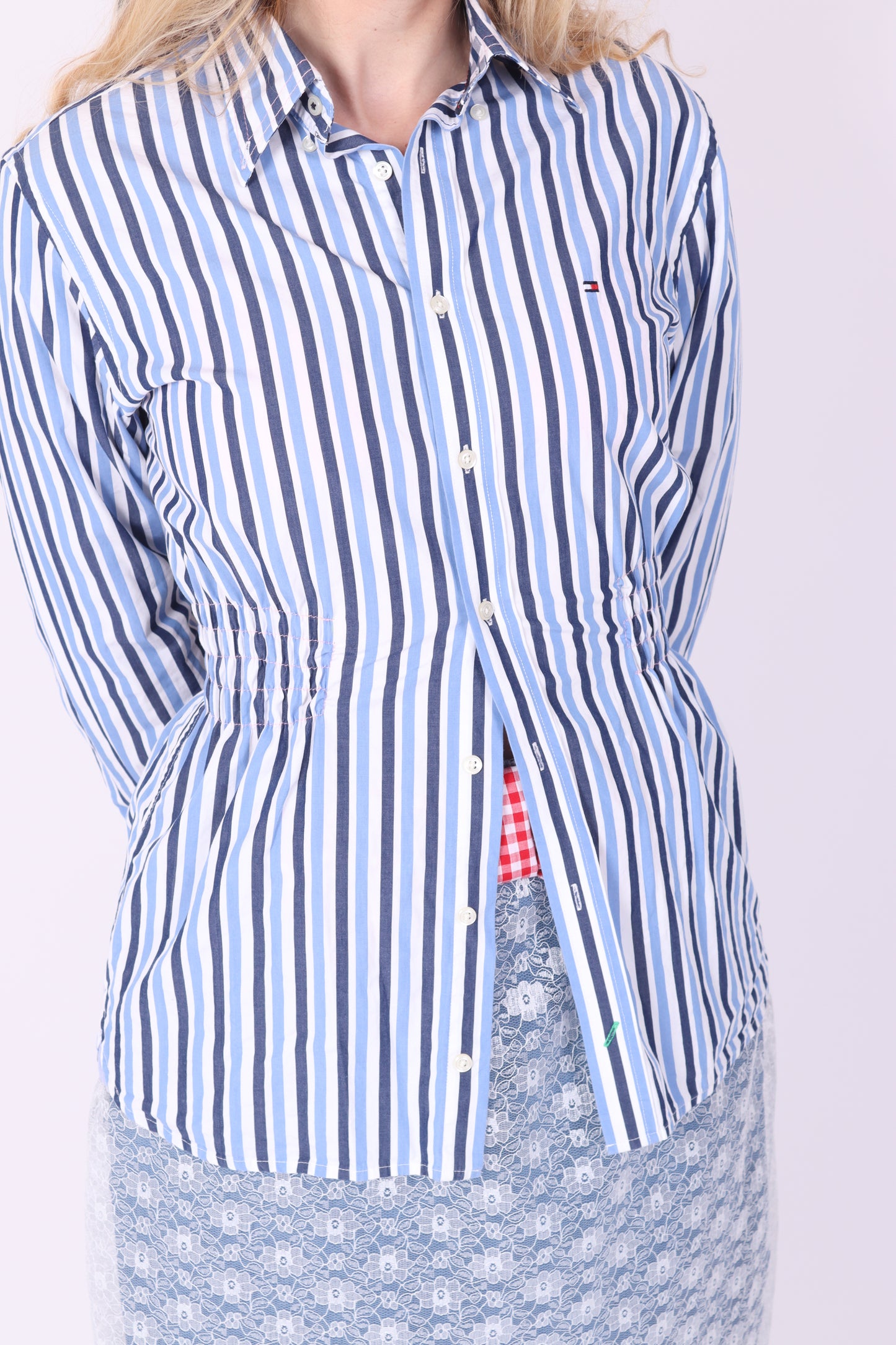 Blue + White Stripe Tommy H Shirt | Phoenix Rework