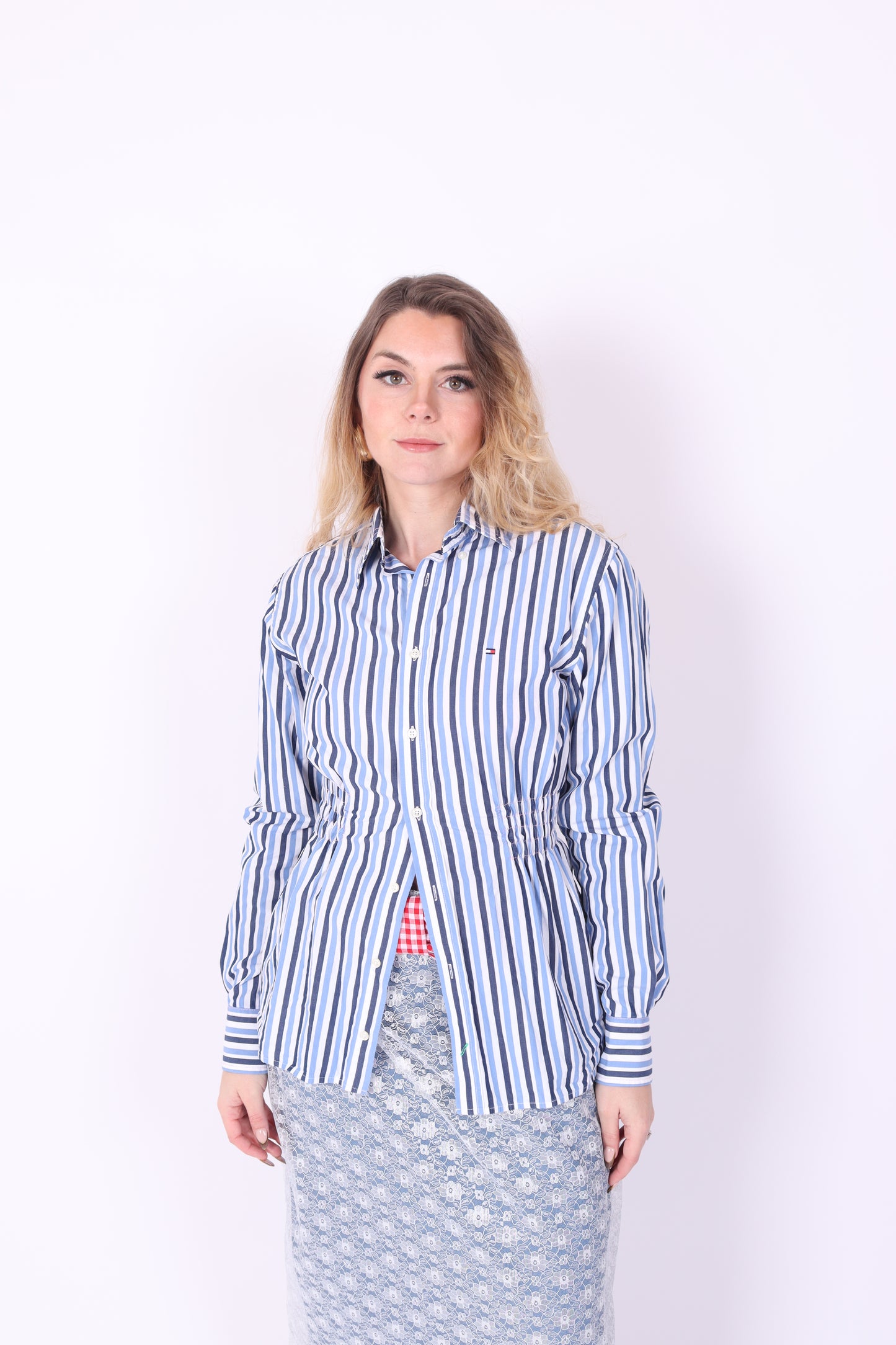 Blue + White Stripe Tommy H Shirt | Phoenix Rework