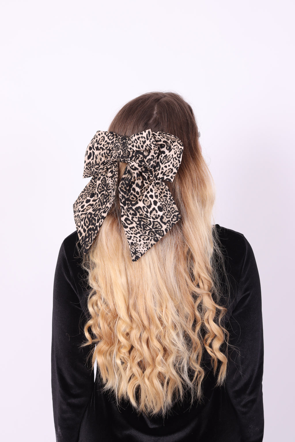 DARK LEOPARD XL HAIR BOW DELTA OF PHOENIX 